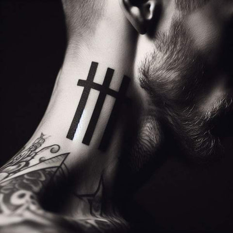 J A X X Neck Tattoo for Guys
